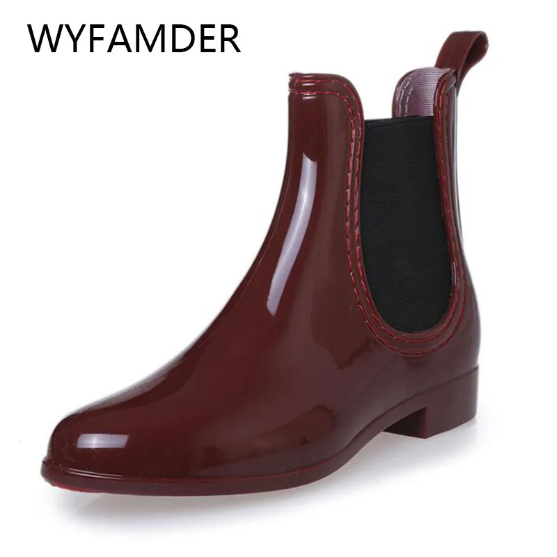WYFAMDER/2020 модные резиновые сапоги для дождливой погоды водонепроницаемая обувь из