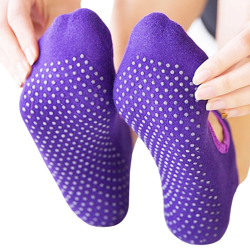 Ladies Pilates Socks Non-Slip Breathable Backless Yoga Ankle Bare Instep Ballet Sports Socks Fitness Gym yoga socks