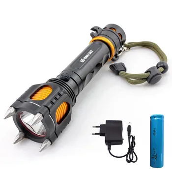 

Multi-function Defensive Flash Light XM L2 Tactical Led Flashlight Lampe Torche With 18650 Battery With Charger For Hunting