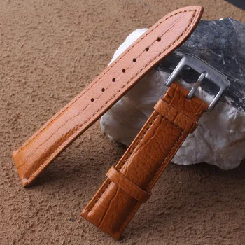 

Clearance Watchbands Special Grain Orange Watch band strap 20mm silver pin buckle for Stylish wristwatches Replacement watchband