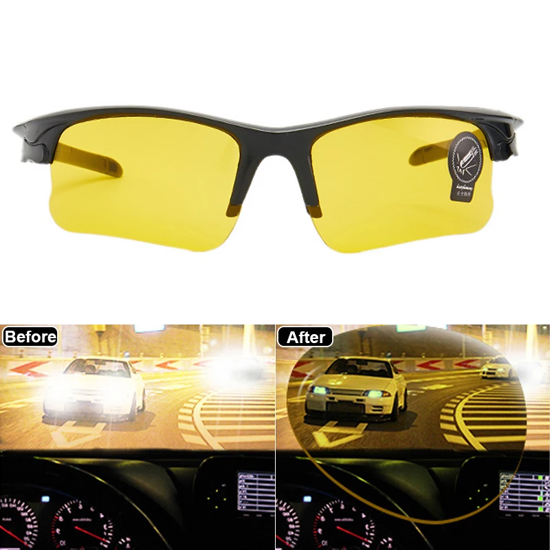 Lunettes de soleil Anti-éblouissement pour hommes, Vision nocturne, lunettes  de conduite à la mode, accessoires de voiture - AliExpress