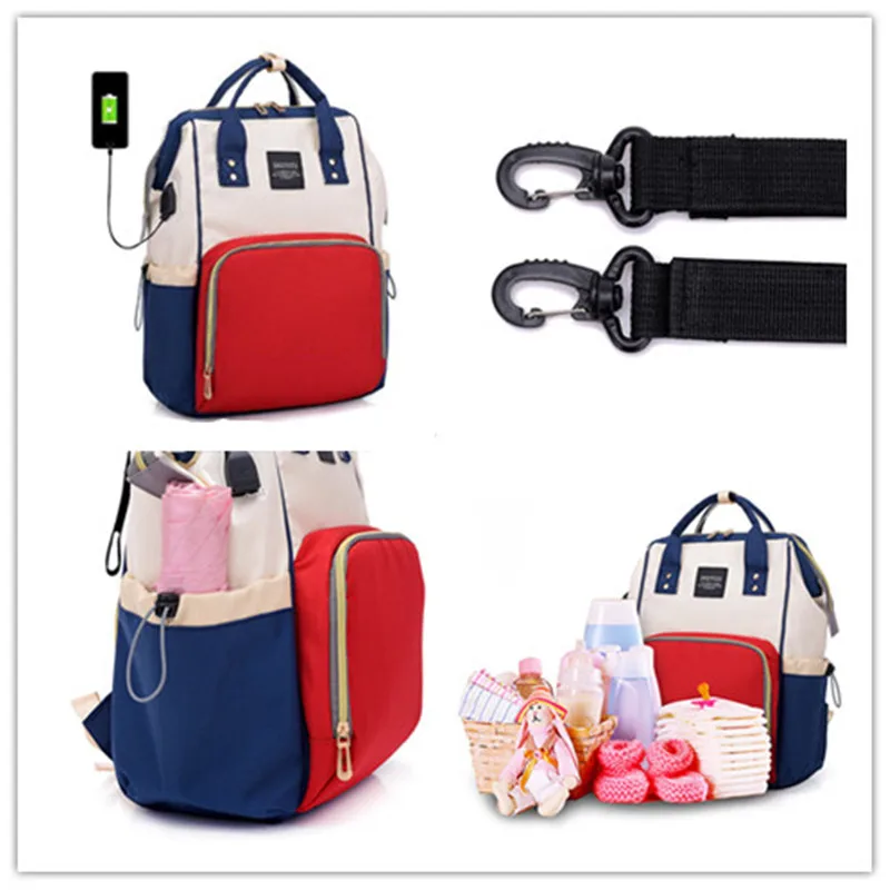 Новая сумка для детских подгузников с интерфейсом USB, многофункциональный дорожный рюкзак для беременных, сумка для кормления, большая дорожная сумка