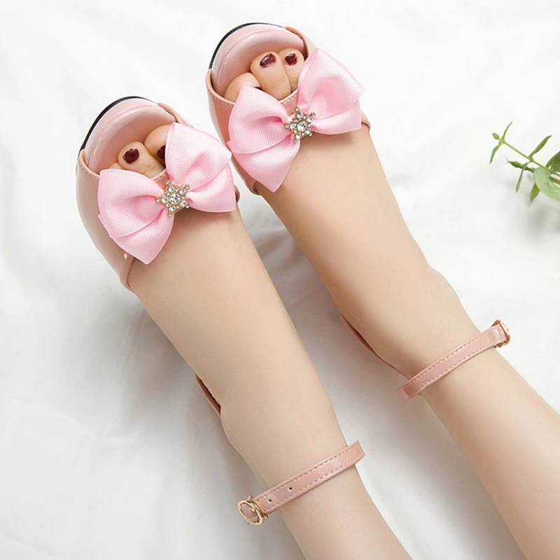 BLXQPYT Sandalias mujer 2020 Fashion Women Buckle Strap Summer High Heels Bowknot Peep Toe chunky heels 8CM Party Shoes D7-11