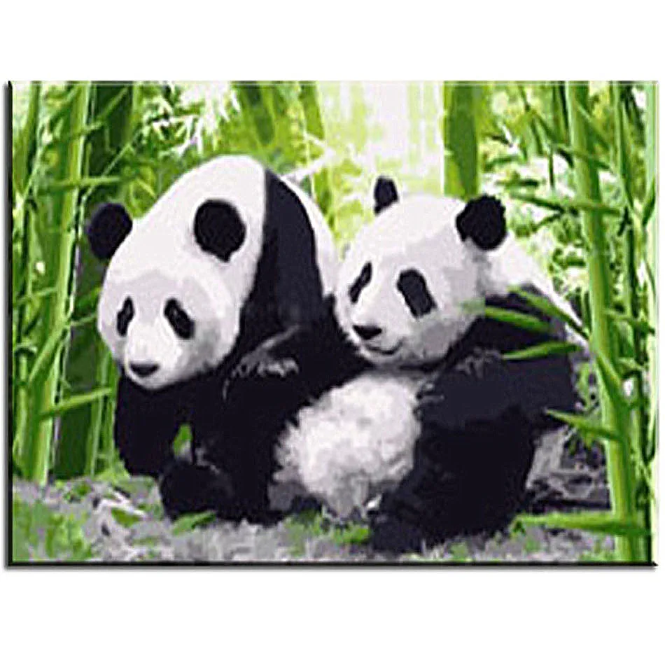 RIHE Panda Bamboo набор для самостоятельной окраски по номерам краска в рамке на холсте