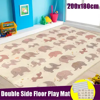 

200x180cm Foldable Cartoon Baby Play Mat Thick Crawling Cover Game Mat Carpet LDPE Waterproof Parlor Floor Climbing Game Blanket