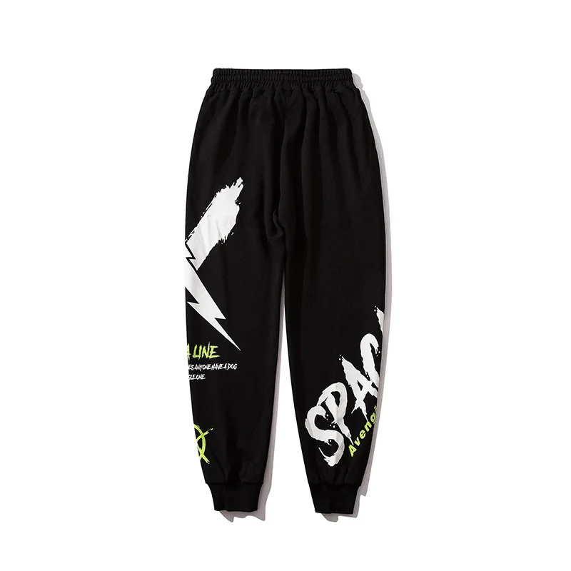 Осень Хип-хоп бренд tide Печать Эластичный Пояс луч ноги сжимаются тонкие ноги мужчины и женщины пара повседневные спортивные брюки