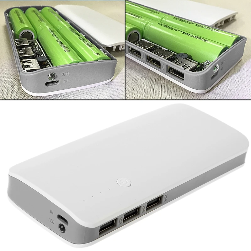 

5V 2.1A 3 USB Power Bank Charger Step Up Boost Module + 18650 Li-ion Shell Kit