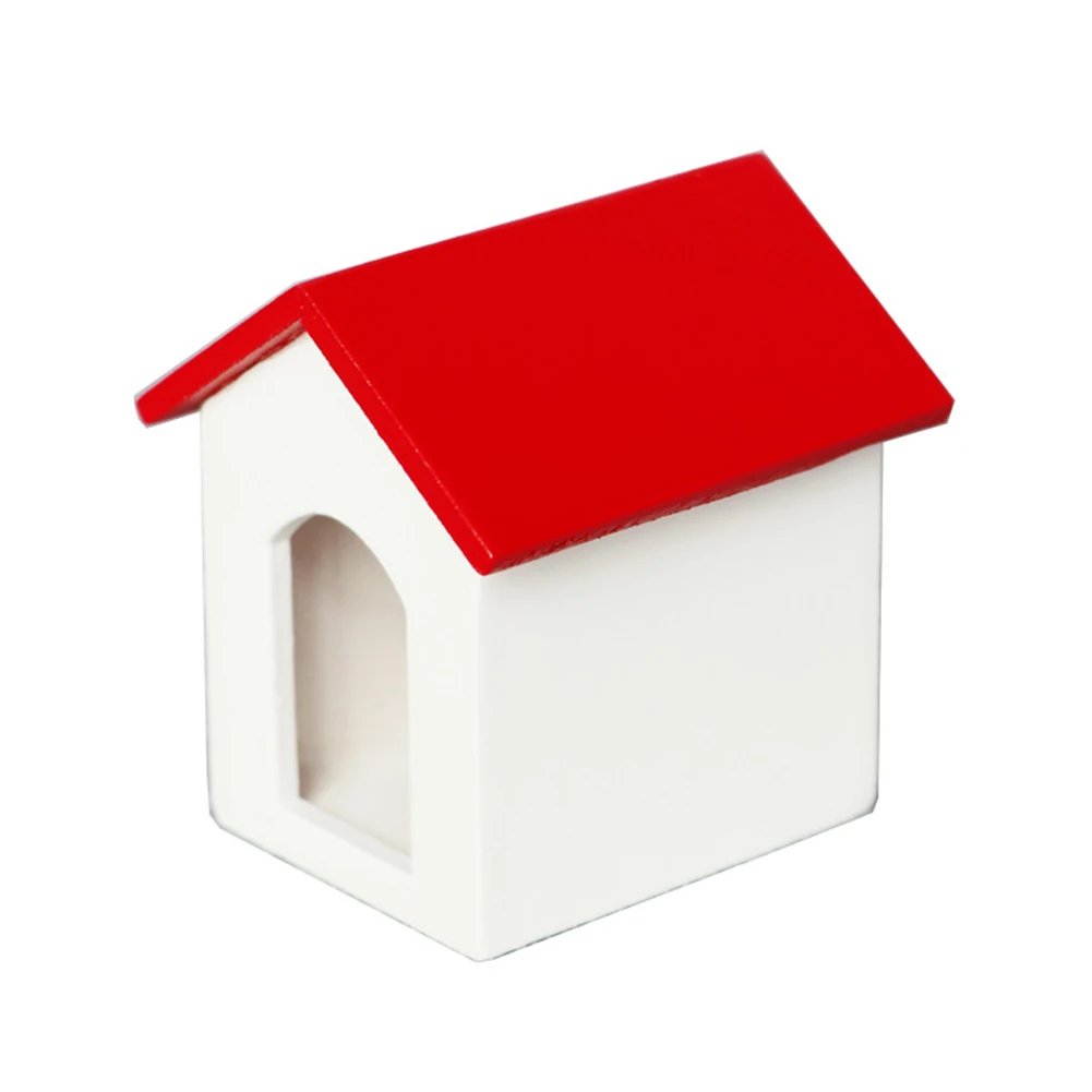 1/12 деревянная модель домика для собак, детская коллекционная игрушка ручной работы, настольный декор, аксессуары для кукольного домика, детские развивающие игрушки