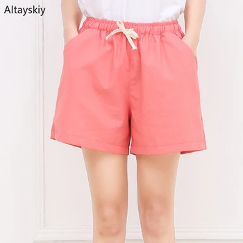 

Shorts Women Summer Loose Solid Pockrts Elegants Thin Simple All-match High-quality Trendy Daily Harajuku Kawaii Womens Female