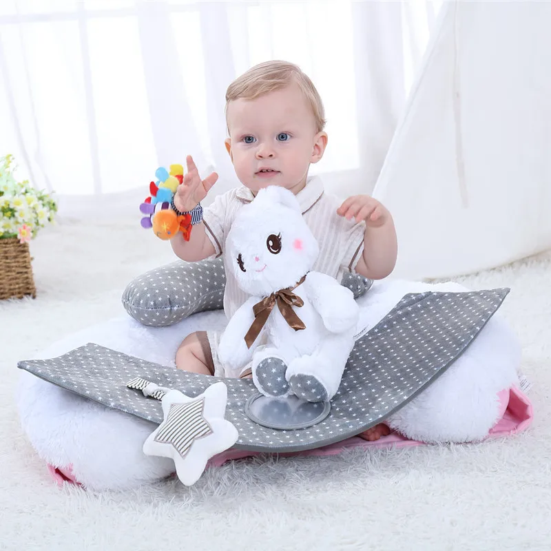 

New Style Hot Selling Cute White Rabbit Baby Sofa Chair Infants Learn to Sit Play Plush Toys