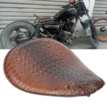 

Motorcycle Retro Solo Seat Sitting Cushion with Springs Mount Bracket Fits for Honda Riding Accessory PU Leather