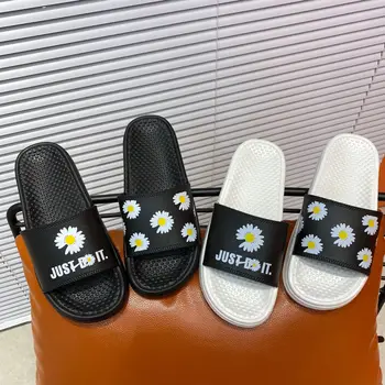 

Women Summer Slippers 2020 new Flip Flops daisy black anti-skip Flats Woman Sandals beach Slides Lady Casual Mujer 3h31