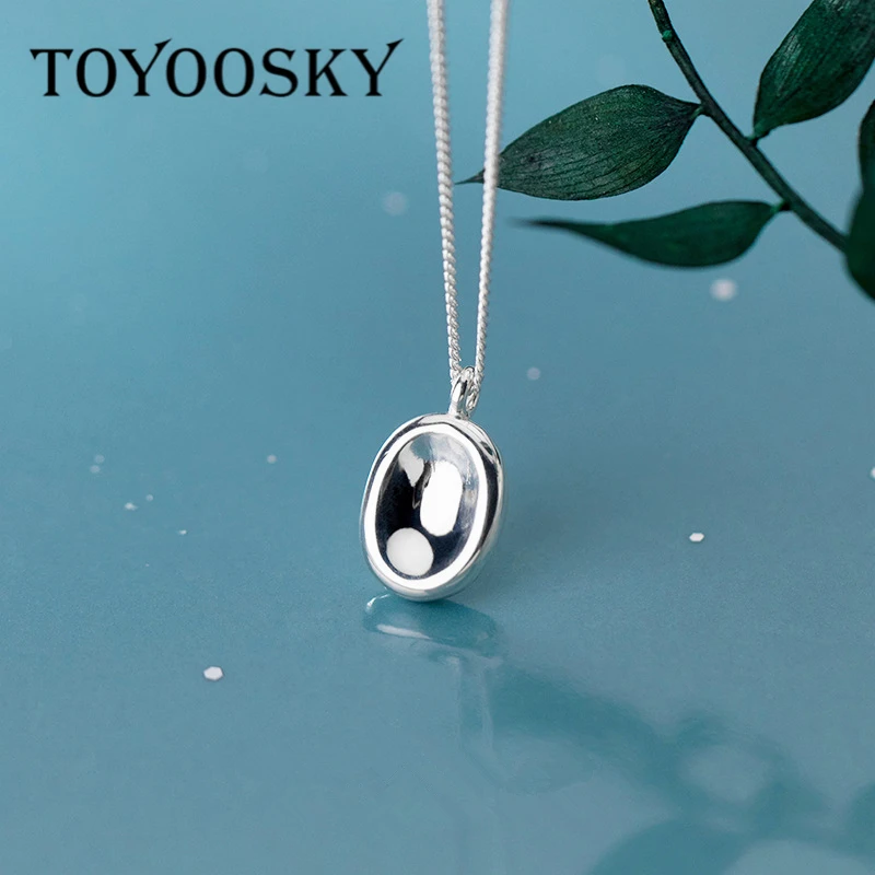 

Concave Oval Pendant Pendants Necklace 100% 925 Sterling Silver Fashion Women Decoration Irregular Jewelry