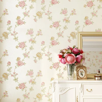 

PAYSOTA Garden Floral Wallpaper Home Decoration Bedroom Wedding Room Background Non-Woven Fabrics High-Grade Fine Pressed Wall P