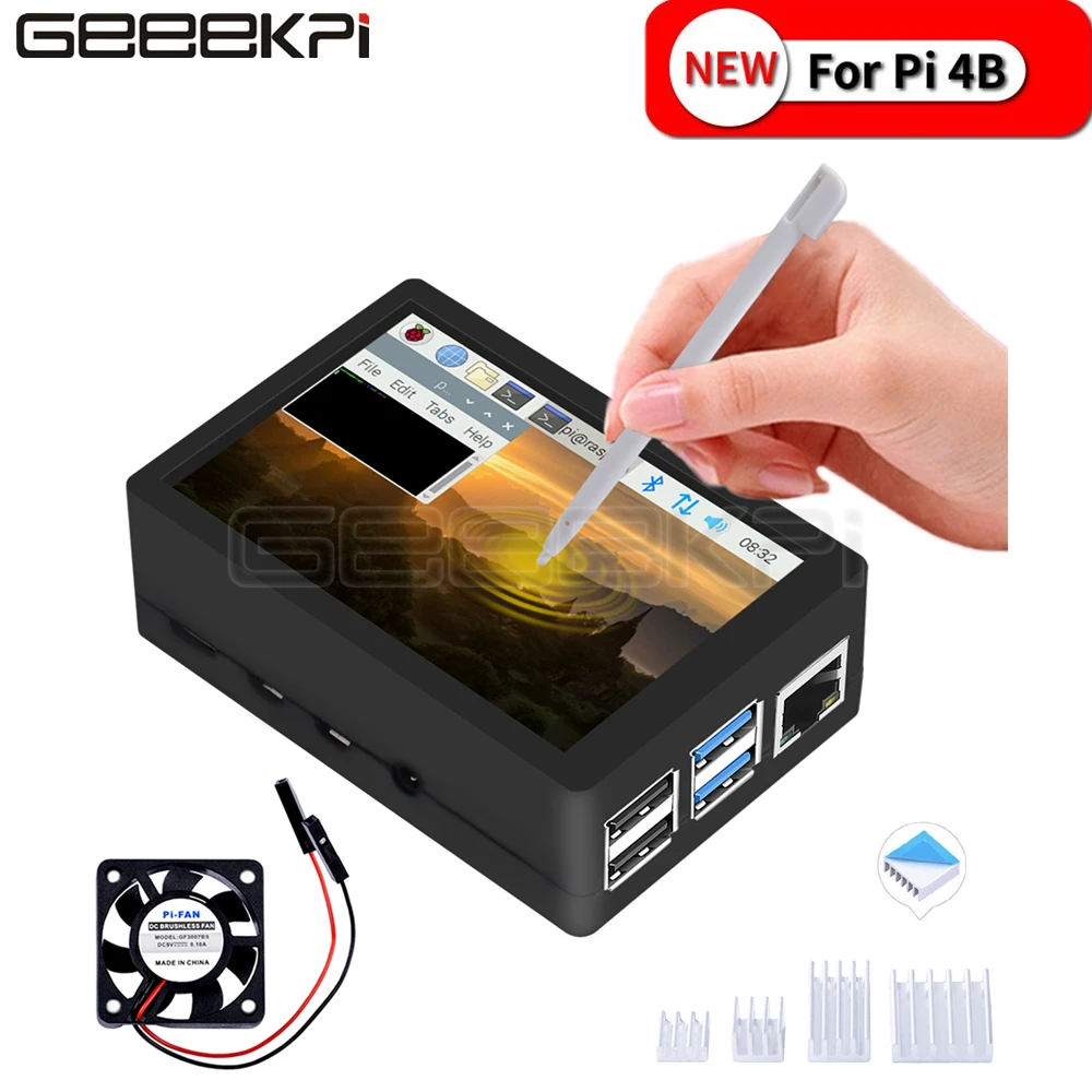 GeeekPi Raspberry Pi 4 480*320 3 5 дюйма резистивный сенсорный экран TFT дисплей монитор с