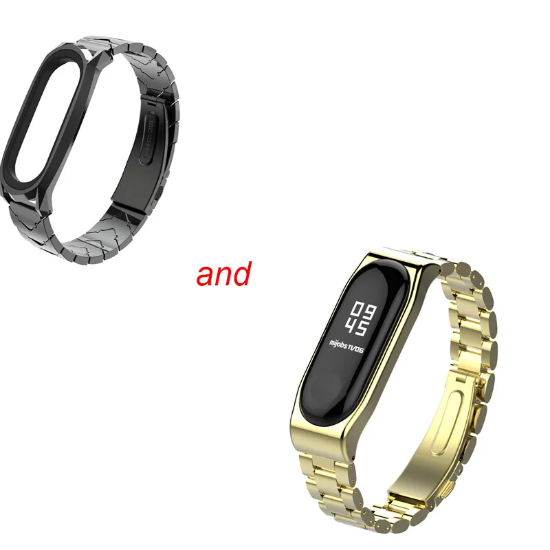 2 шт./компл. mi рабочих мест mi Band 3/4 металлический ремешок для Xiaomi mi Band 3 mi Группа 4 Браслет Смарт-часы с браслетом-Нержавеющая сталь