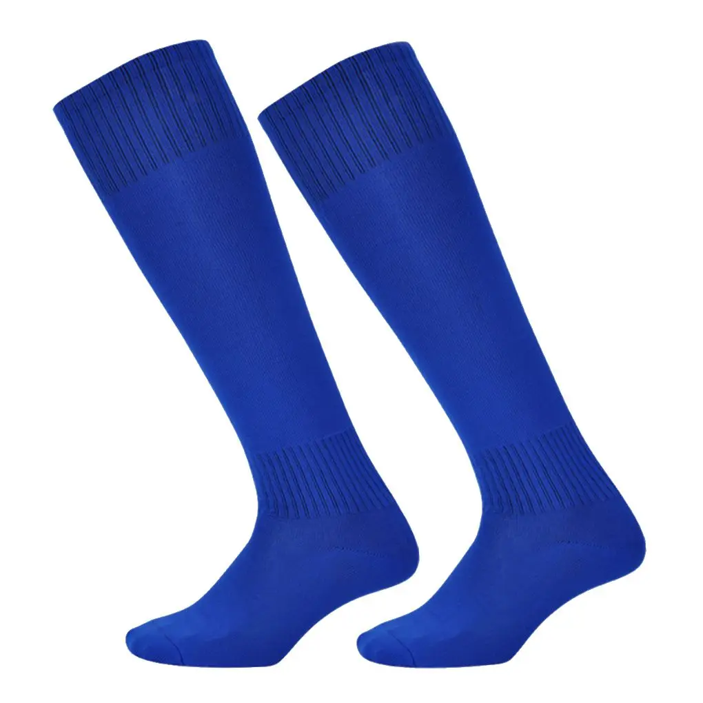 Детские однотонные длинные носки для мальчиков хлопковые тонкие футбольные носки выше колена из полиэстера теплые гетры на осень и зиму, размеры 23,5x44 см