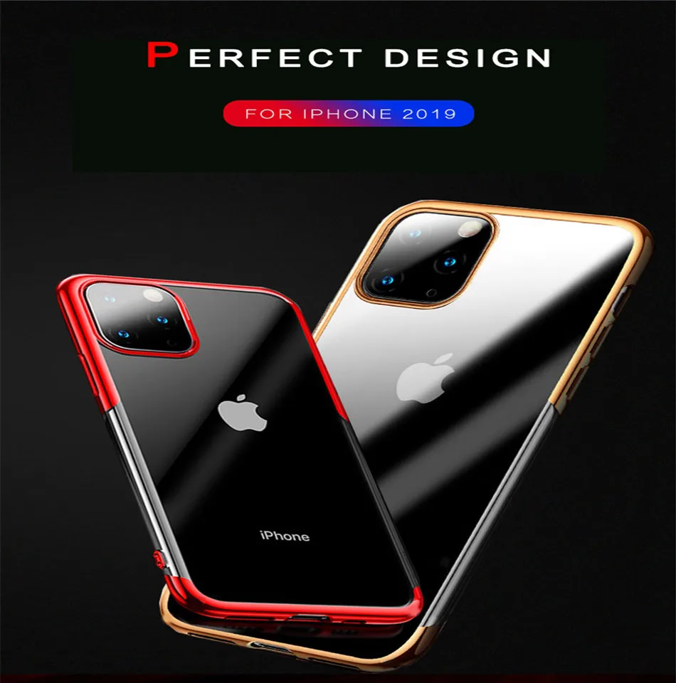 Lovebay Гальванизированный прозрачный мягкий ТПУ чехол для iPhone 11 Max 7 8 6 6s Plus X 11Pro XS Max XR прозрачный крутой задний Чехол Fundas
