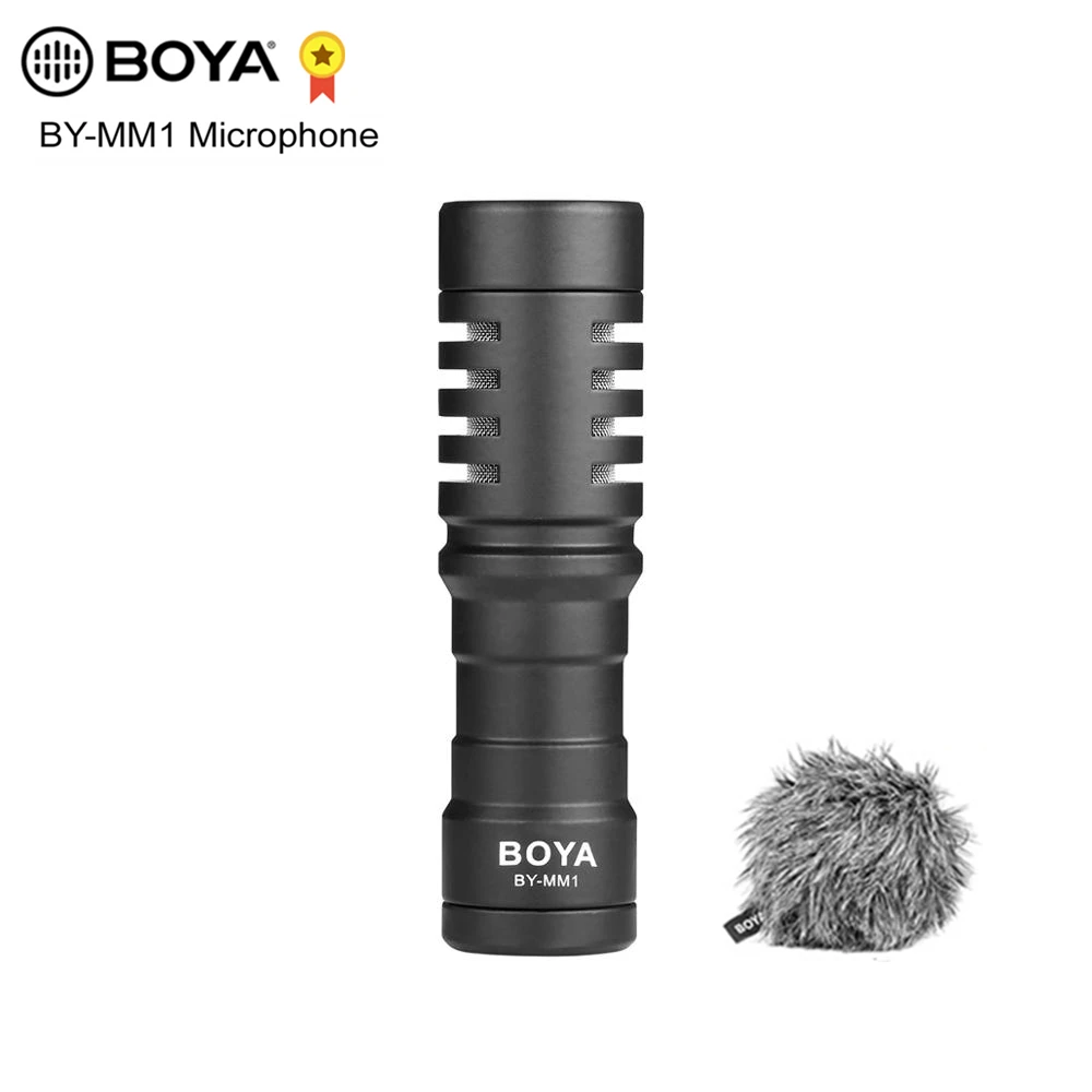 

BOYA BY-MM1 cardioid Microphone for Smartphone DJI Osmo Nikon Canon DSLR Youtube Vlogging Recording 3.5MM audio cable