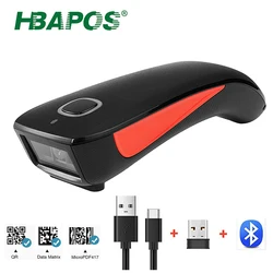 HBAPOS – Scanner de codes à barres sans fil 2D, Bluetooth, QR, lecteur de codes à barres PDF417, pour l'industrie du paiement Mobile 