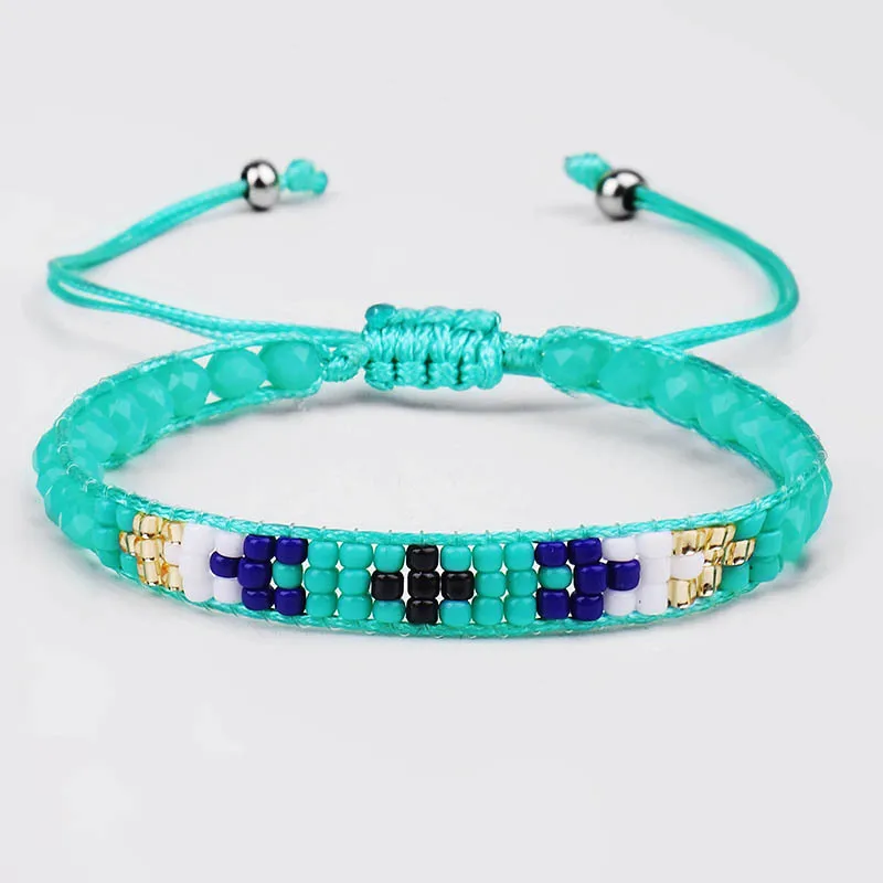 Japan MIYUKI Glas Seed Perlen Facettiert Kristall Handgemachte Armbänder Frauen Männer Gewachst String Dreieck Knoten Surf Schmuck Präsentieren – Detail 37