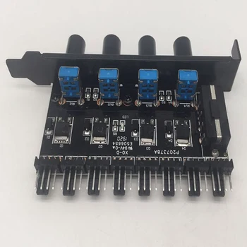 

Pc 8 Channels Fan Hub 4 Knob Cooling Fan Speed Controller For Cpu Case Hdd Vga Pwm Fan Pci Bracket Power By 12V Fan Control