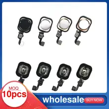 10pcs Back Home Button Flex Cable for iPhone 5S SE 6 6S Plus Complete with Rubber Sticker 6P 6SP Spare Parts No Touch ID