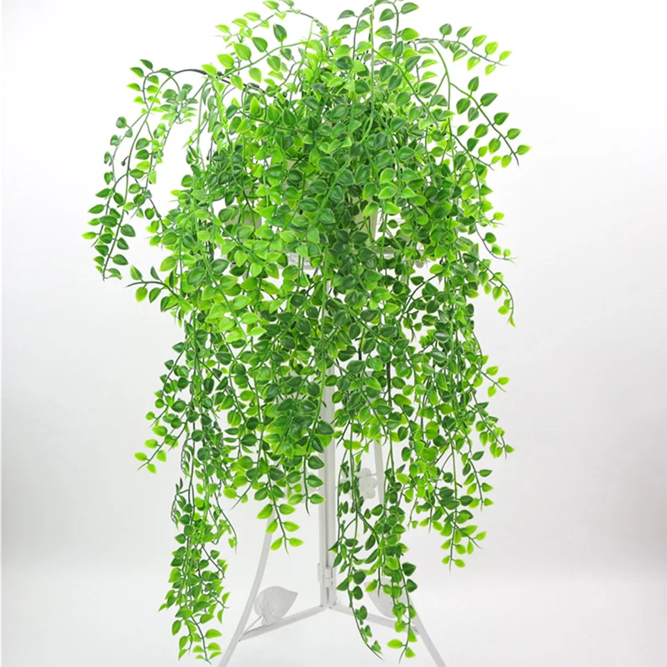 Artificial Plant Vines Wall Hanging Rattan Leaves Branches Outdoor Garden Home Decoration Plastic Fake Silk Leaf Green Plant Ivy
