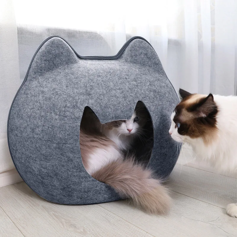 Felt Pet Dog Bed House Felt Cat Cave Bed Felt Sleeping Bag Felt