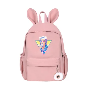 

New Stranger Things Canvas Backpack USB Charge Women Student Backpack Letters Print School Bag Teenager Girls Ribbons Backpack