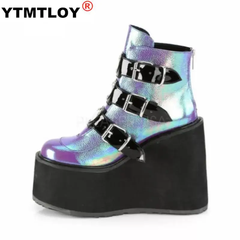 Популярные женские ботинки из искусственной кожи на высоком каблуке Botas Mujer