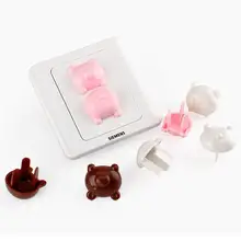 Kuulee 6pcs Power socket cover Cap Baby Cute Animal Piggy Shape Plug Protector Security Cover Shock Protection Cover