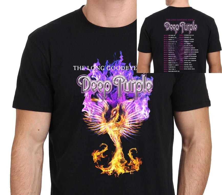 Темно фиолетовый Тур 2020 Футболка мужская Черная Размер S 3XL модная футболка с