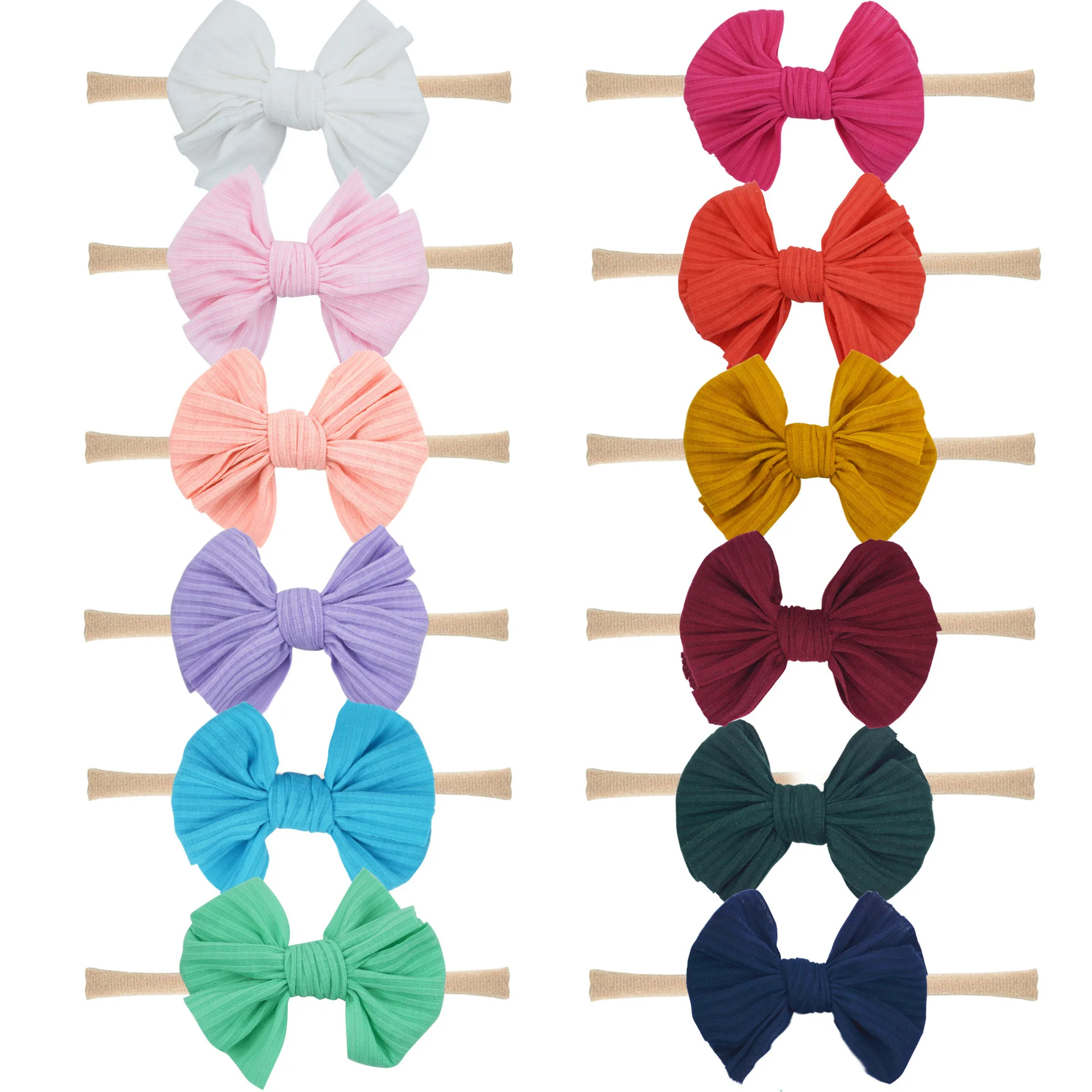 

16 pcs/lot, 3.3 inch Fabric Knot Bow Skinny Nylon headbands, Newborn baby shower gift