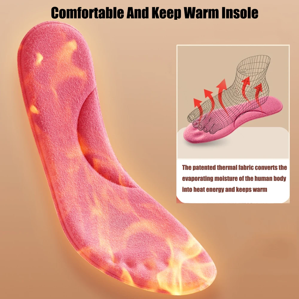 Self Heated Thermal Insoles for Feet Warm Memory Foam Arch Support Insoles for Women Winter Sports Shoes Self-heating Shoe Pads