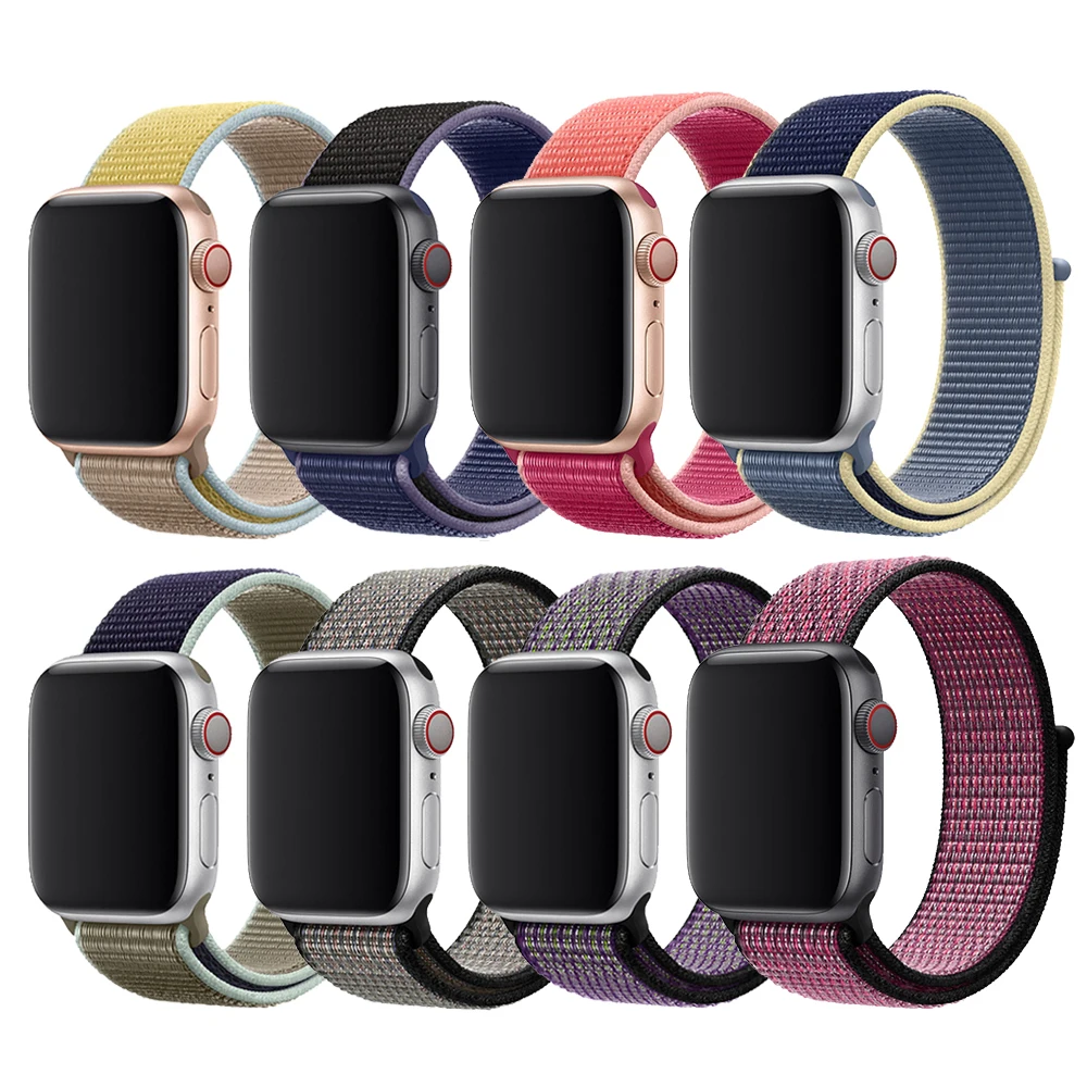 nylon strap For Apple Watch band 44mm 40mm sport loop iwatch bands 5 42mm 38mm for apple watch 4 3 2 breathable nylon watchband