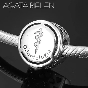 

Success Occupation sign Odontologia 925 Sterling Silver Fashion Round Beads Jewelry making fit Original europeu Charm Bracelets