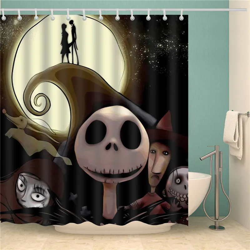 Занавеска для душа Jack Skellington с 3D принтом водонепроницаемая занавеска ванной из