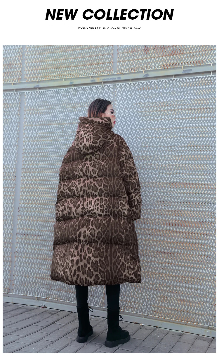 SuperAen Cotton New Warm Parkas Coat Female Loose Pluz Size Winter Thick Leopard Parkas Coat Female Wild Women Clothing