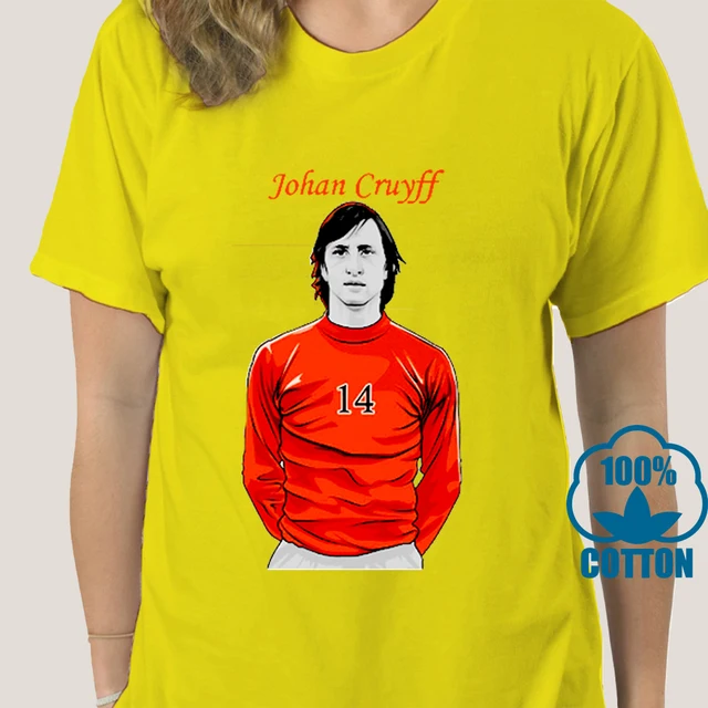 Johan Cruyff 14 Holland Football Player T-Shirt Dutch Yohan Ajax Black Tee Short Sleeve Discount % Cotton T Shirts - AliExpress