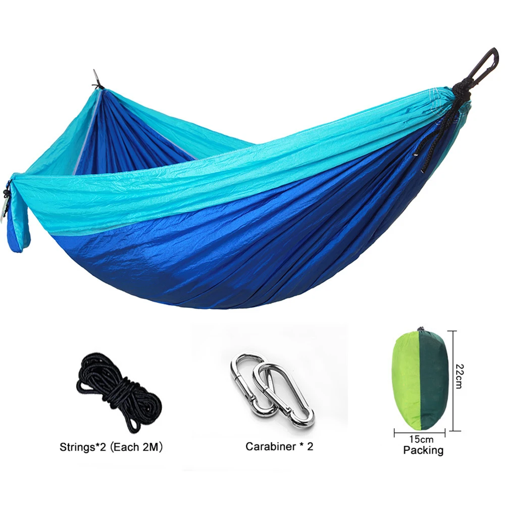 

MYJ Double & Single Hammock Camping Straps Lightweight Nylon Hammocks Indoor Outdoor Backpacking Survival & Travel