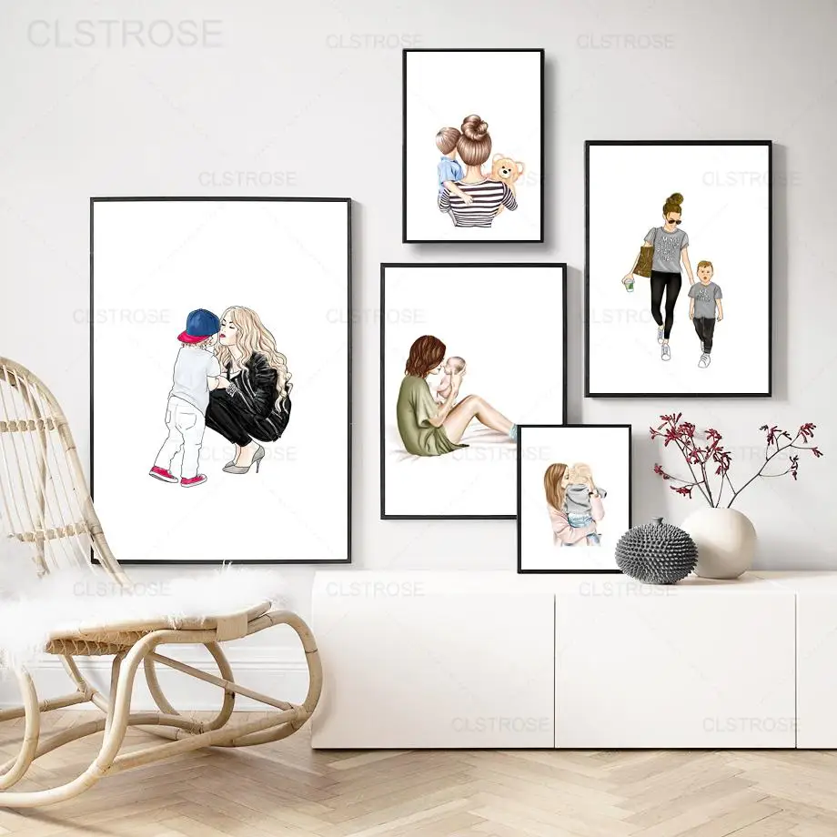  Collage de fotos en lienzo, imágenes personalizadas con  imágenes de boda familiares de tus hijos, arte de pared personalizado,  decoración del hogar para sala de estar, dormitorio, regalos impresos  digitales (imagen