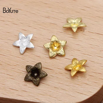 

BoYuTe (500 Pieces/Lot) 7MM Metal Brass Stamping Star Charms Materials Diy Hand Made Jewelry Findings Components