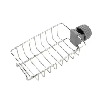 

Kitchen heightened faucet rack stainless steel punch-free rag sponge brush drain basket storage rack sink storage shelf