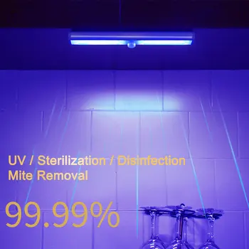 

6000K UV Germicidal Light Ultraviolet Rechargeable Sensing Disinfection Lamp For Cabinet Wardrobe Home Supplies for Wardrobe