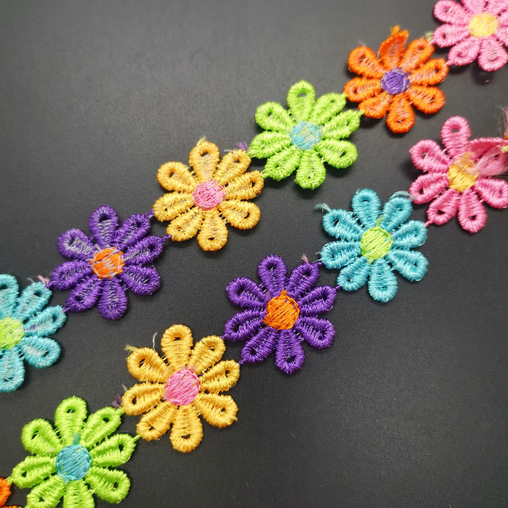 lace garment accessories lace sewing supplies lace accessories lace sewing accessories clothing accessories clothing craft accessories DIY 1 Yards Colour Embroidered Lace Trim Flower Applique Sewing Clothing Accessories