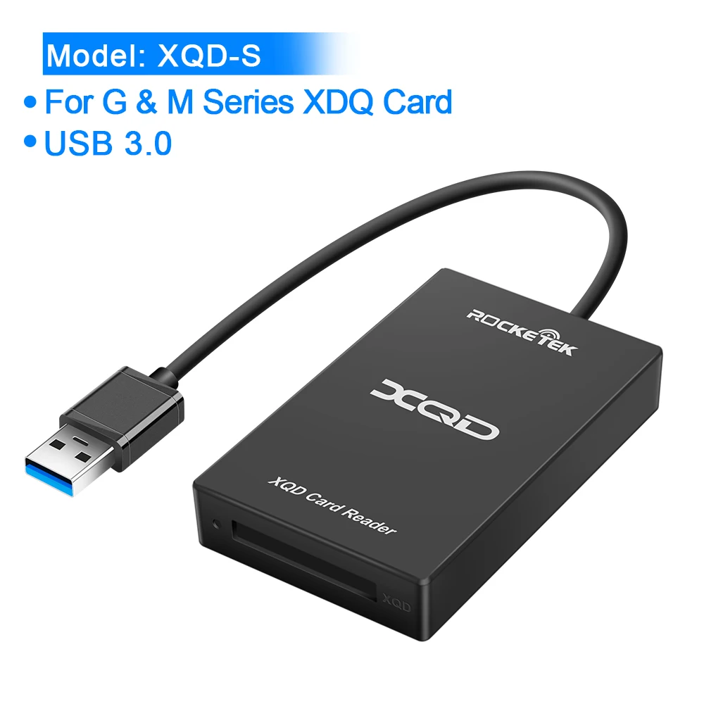 Rocketek USB 3.0 XQD SD Working simultaneously Memory card reader Transfer Sony M/G Series for Windows/Mac OS computer - Цвет: XQD-S