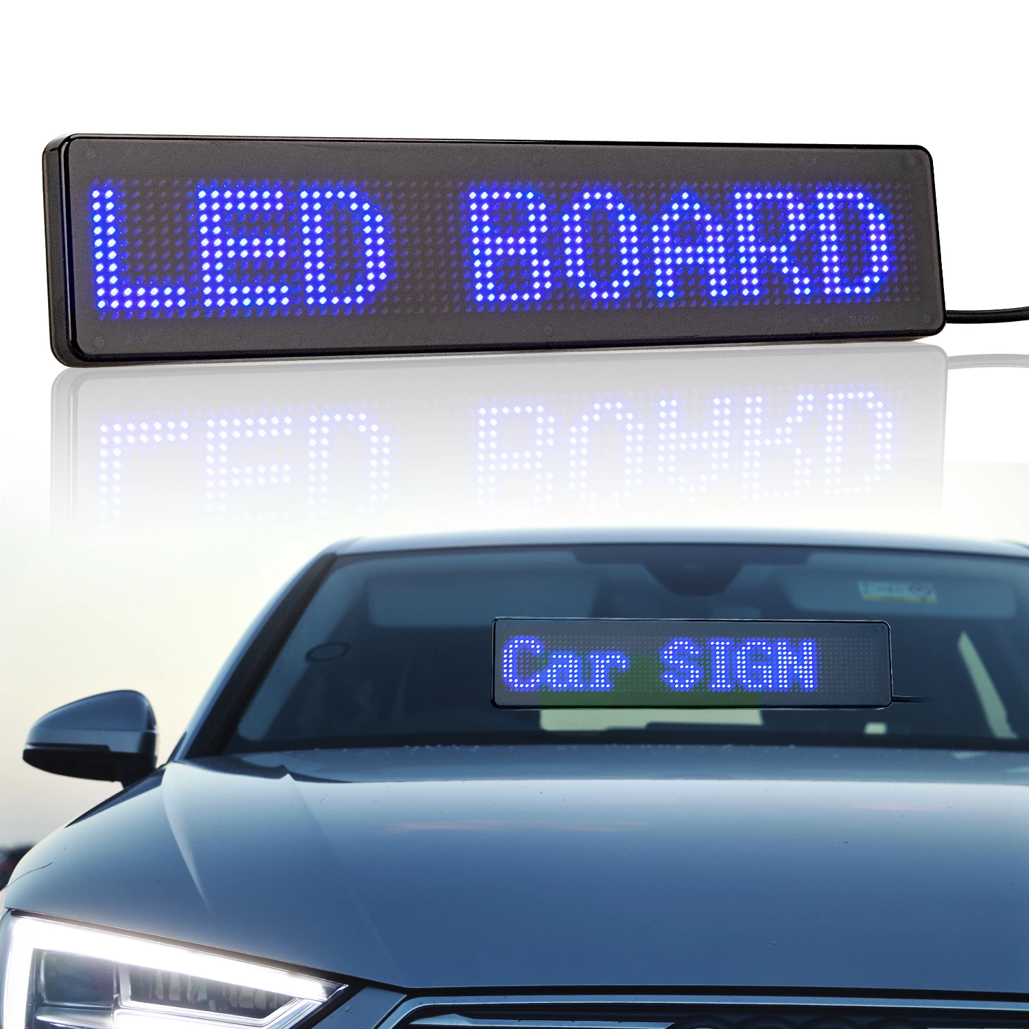 

Bluetooth APP Control Programmable LED Display Screen With Sucking Disk Car Scrolling Advertise Message Support Multi-language