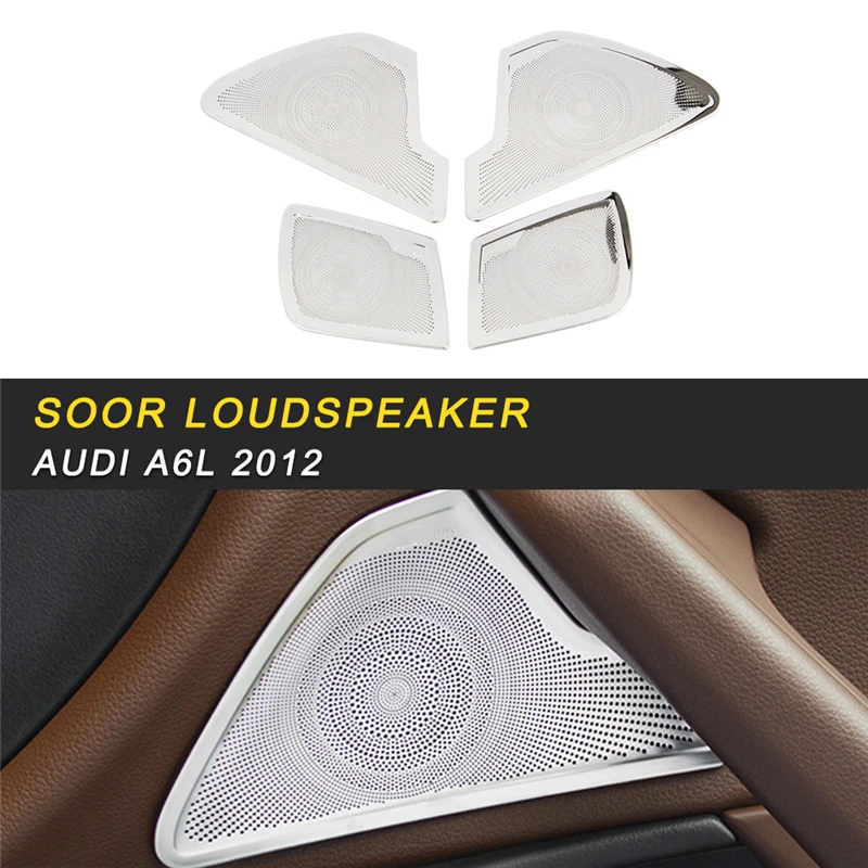 

Car Styling Door Gate Loudspeaker Sound Cover Trim Frame Sticker Chrome Interior Accessories For Audi A6 C8 2019
