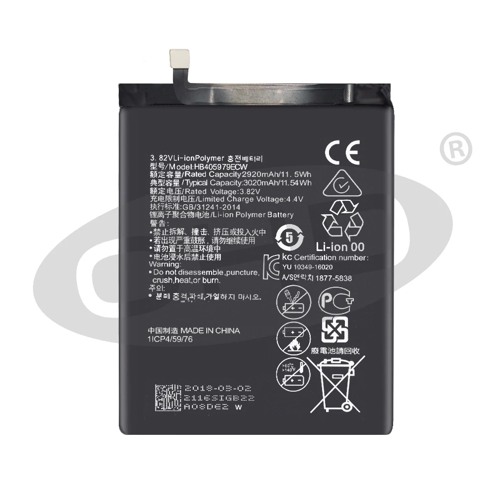 Оригинальный аккумулятор 3020 мАч HB405979ECW для Huawei Nova CAZ AL10 TL00 CAN L01 L02 L12 Enjoy 6S Honor 6C Y5 2017 p9